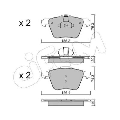 Immagine di CIFAM 822 599 1 Kit pastiglie freno senza contatto segnalazione usura VOLVO: V60 I, S60 II, XC70 II Station Wagon, FORD: S Max Mk1, Galaxy Mk2 MPV