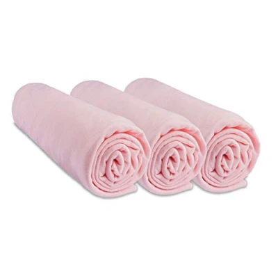 Immagine di Set di 3 lenzuola con angoli in cotone, 60 x 120 cm, per lettino, 8 colori
