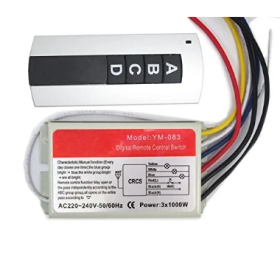 Immagine di Namvo Wall Switch Wireless e Telecomando 220V a Tre Vie, Quattro stadi Digitale Interruttore di Controllo remoto