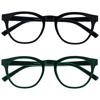 Immagine di OPULIZE Blu 2 Pacco Blocco Luce Occhiali Nero Verde Computer Gioco Anti Riflesso Uomo Donna BB5 16 +0,00