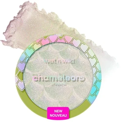 Immagine di Wet n Wild Chameleon Chrome Highlighter in Polvere, Pigmenti Iridescenti per un Cambio Dinamico del Colore, Texture Liquida a Polvere Applicazione Semplice, Formula Modulabile, Too Sirius