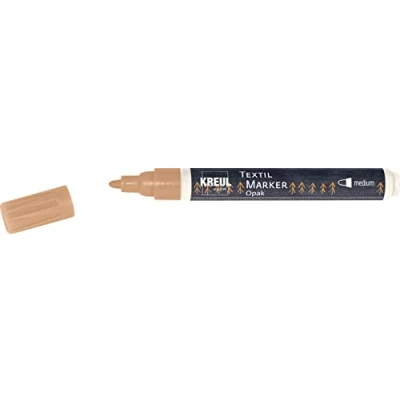 Immagine di Kreul 92771 Pennarello Tessile Medio, Rame, con Punta a Proiettile, Larghezza del Tratto da 2 4 mm Circa, Opaco per disegnare Tessuti Chiari e Scuri, Colore Copper, Medium,