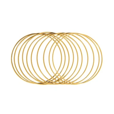 Immagine di Rayher 25215616 Anelli in Metallo Dorati, 10 Pezzi, 20 cm ø, Spessore circa 3 mm, Cerchi Metallici per Hobbistica, Acchiappasogni, Decorazioni Macramè e Ghirlande