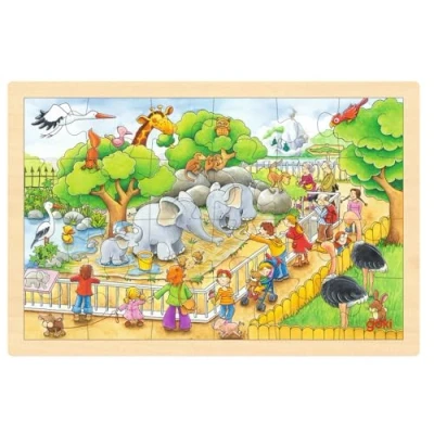Immagine di goki 57808 Puzzle di intarsio Visita dello zoo Einlegepuzzle Zoobesuch
