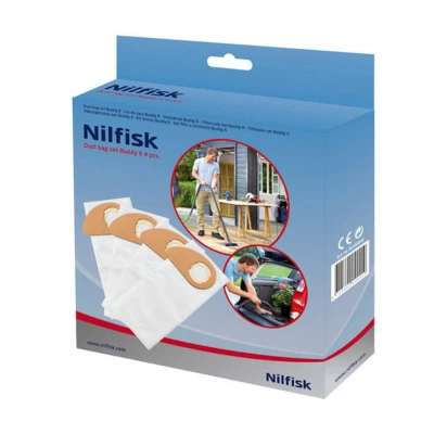 Immagine di Nilfisk 81943048 sacco a vuoto lot de 4 sacs synthetiques buddy ii