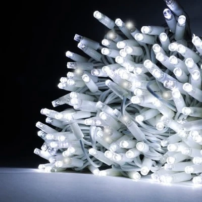 Immagine di Luccika Stringa Catena di luci Natale a LED Professionale, MaxiLed da 8mm, Flash, per Giardini Negozi Bar, Esterno (Tutto 10 Metri 100 LED)