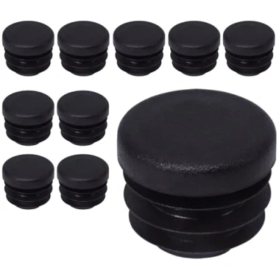 Immagine di SKIR&#039;CO Inserti per tubi rotondi da 20 mm, tappi pali di recinzione, in plastica nera, tubi, colore nero RAL 9005, 10 pezzi