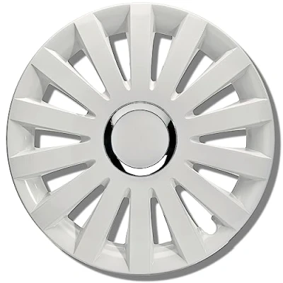 Immagine di Albrecht Copricerchi 15 pollici bianco per cerchioni in acciaio Borchie Sail plastica di alta qualità con rivestimento a strati Made EU