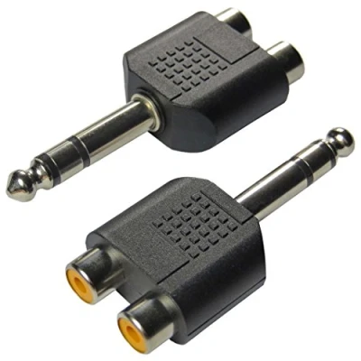 Immagine di Keepdrum, adattatore Y stereo RCA su jack da 6,3 mm, confezione 2, codice articolo ADA062