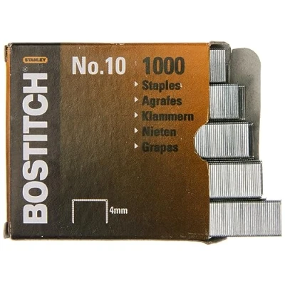 Immagine di Bostitch no quantità di 10 1 m graffette per HP10, misura 9 x 4 mm, 1000 pezzi