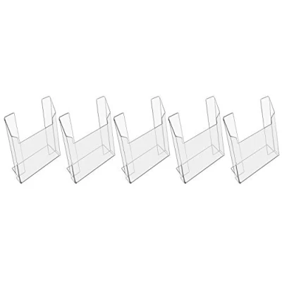 Immagine di HMF 46962 Espositore da Tavolo Porta Brochure in Acrilico 5 Pezzi DIN A4 Verticale Trasparente