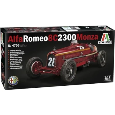 Immagine di Italeri Alfa Romeo 8C 2300 Monza Scala 1:12 Modello in Plastica da Assemblare e Pitturare, 4706