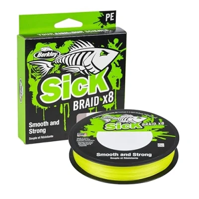 Immagine di Berkley Sick Braid Hi Viz Yellow 300m 0,29mm (26,4kg/58lb) Trecciato