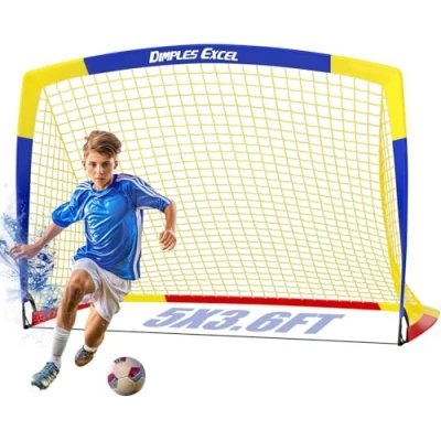 Immagine di Dimples Excel Porta Da Calcio Rete per Giardino All&#039;aperto Allenamento Di Gli Amanti Del (5&#039;x3.6&#039; Blu Giallo)