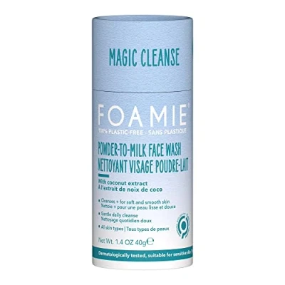Immagine di Foamie polvere Detergente viso e esfoliante per pelle sensibile Da a latte 80 utilizzi 60 g