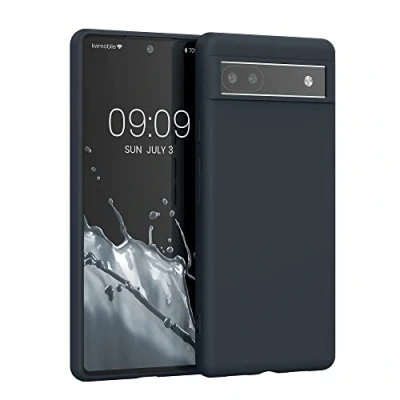 Immagine di kwmobile Custodia Compatibile con Google Pixel 6a Cover Back Case per Smartphone in Silicone TPU Protezione Gommata blu mirtillo