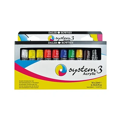 Immagine di Daler Rowney Set 10 tubi da 22ml colori acrilici System 3