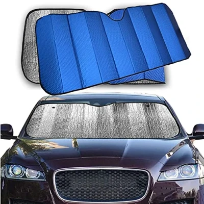 Immagine di LEIVESTE Parasole Auto Parabrezza, per Interno Pieghevole Con Elastici e Ventose, Coprisole Contro i Raggi UV, Parabrezza,Parasole Macchina (Medium)