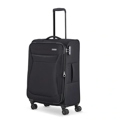 Immagine di travelite Valigia a 4 Ruote Taglia M Soft Shell, Serie di Valigie Chios con Piega ad Espansione + Protezione Bordi, Trolley in Look Senza Tempo, 67 cm, 60 66 L