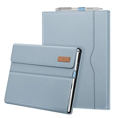 Immagine di FINTIE Custodia per Microsoft Surface Pro 7+ / 7 6 5/ 4 3 [Multi angli] Portfolio Business Cover con Tasca, Compatibile Tastiera Type, Ice Blu