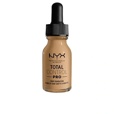 Immagine di NYX Professional Makeup Fondotinta Total Control Pro Drop, Dosaggio preciso, Copertura personalizzabile e modulabile, Formula vegana, Finish come una seconda pelle, 13 ml, Tonalità: Beige