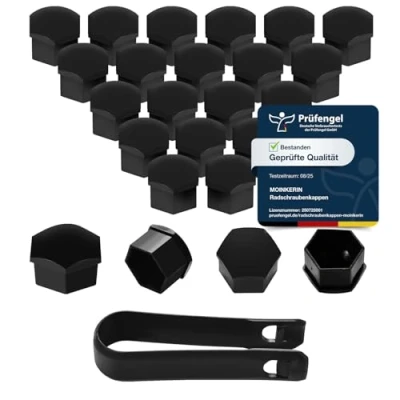 Immagine di moinkerin 20 Pezzi Tappi a Vite Ruota Universale 17mm Copridadi Coperture Copricerchi Plastica per Auto Non Adatto alla Q7(17mm)