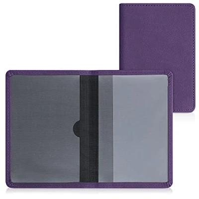 Immagine di kwmobile Custodia in pelle PU per Libretto Circolazione Auto Cover Portalibretto con Scomparti Tessere Patente Foderina Porta Documenti viola