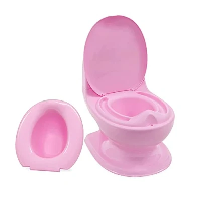 Immagine di Nuby NV07007 My Real Potty Vasino per bambini con rumore di risciacquo, 18 mesi, colore: Rosa