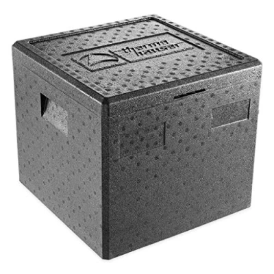 Immagine di Thermohauser Contenitore termico EPP per pizza con coperchio, 37,5 litri, 41 x 36 cm scatola la consegna a domicilio della