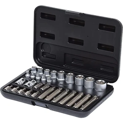 Immagine di KS Tools 911.4301 1 1/4&quot;3/8&quot;1/2&quot; Serie di chiavi a bussola e inserti Torx,30 pz