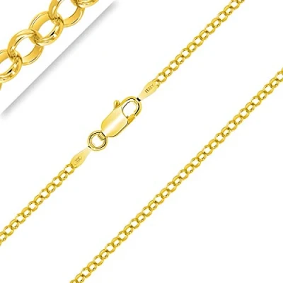 Immagine di PLANETYS Catena a maglia Jaseron in Argento 925/1000 placcato oro giallo 18 carati, larghezza 2 mm, 40 45 50 55 60 65 70 cm e 925/1000, colore: giallo, cod. AFC CHBAJYG 1425 025 S