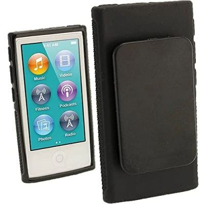 Immagine di iGadgitz U2064 Custodia TPU Gel Case Cover Rigida per Clip Integrata e Proteggi Schermo Compatibile con Apple iPod Nano 7 Gen Nero