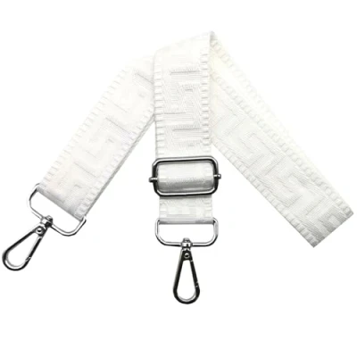 Immagine di Omxyinma Tracolla Regolabile per Borsa Donna Colorate Cinghia a Spalla di Ricambio Larga 3.28cm con Argento Moschettoni, Borsette, Crossbody, Bianco puro