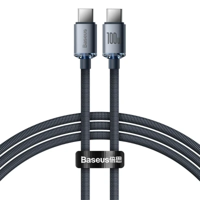 Immagine di Baseus Crystal Shine USB C a cavo nero 1.2 metri 100W Adatto anche per computer portatili