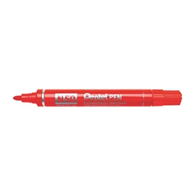Immagine di Pentel N50 BE Pennarello indelebile con corpo in alluminio, 12 pezzi, colore: rosso