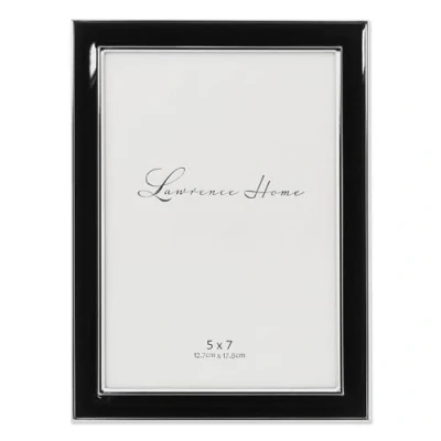Immagine di Lawrence Frames in Metallo Placcato Argento con Smalto Cornice, Black, 5 by 7