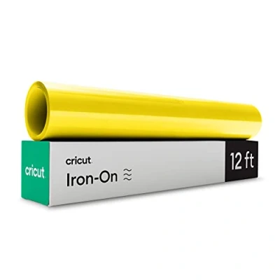 Immagine di Cricut Ferro da Stiro Neon 3,6 m (12ft) Rotolo di Vinile a trasferimento Termico (HTV) Utilizzare con Tutte Le Macchine Taglio, Giallo Fluo, 3.6m