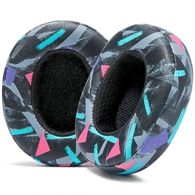 Immagine di WC Cuscini per cuffie extra spessi Skullcandy Crusher/Evo/Hesh 3 realizzati da Wicked Cushions Durata e spessore migliorati un maggiore comfort isolamento acustico 90&#039;s Black