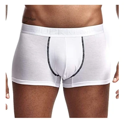 Immagine di JOCKMAIL Boxer da uomo in morbido modal con tasche separate, doppia tasca, terapia mosche e assistenza sanitaria, bianco, M