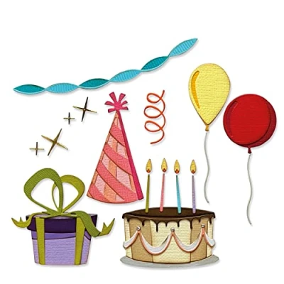 Immagine di Sizzix 666285 Set di Fustelle Thinlits da 32 Pezzi Celebrate Colorize Tim Holtz, 666285, Multi Colour, One Size