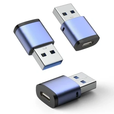 Immagine di MoKo Adattatore USB a C 3 Pezzi, da Femmina 3.0 Maschio 5Gbps con Cavo Caricatore di Tipo Compatibile iPhone 16 15 14 13, Apple Watch 10 9 8 7, AirPods 4, CarPlay