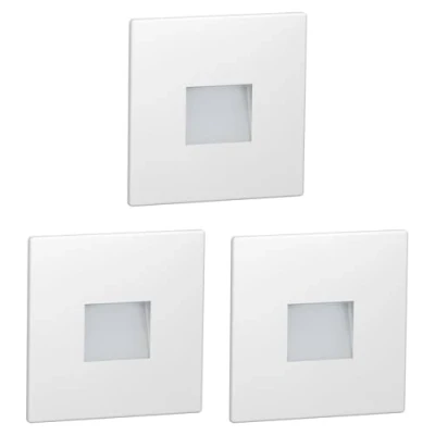 Immagine di ledscom.de 3 LED luce per scale/apparecchio da incasso FOW interni ed esterni, downlight, angolare, 85 x mm, bianco caldo
