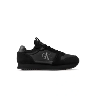 Immagine di Calvin Klein Jeans Runner SOCK LACE UP Sneakers basse, Uomo, Taglia: 46, Triple black Pelle e tessuto
