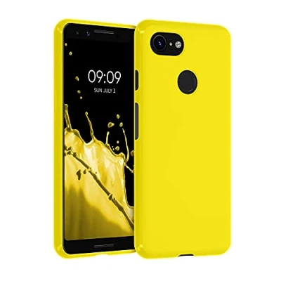 Immagine di kwmobile Custodia Compatibile con Google Pixel 3 Cover Back Case per Smartphone in Silicone TPU Protezione Gommata giallo radiante