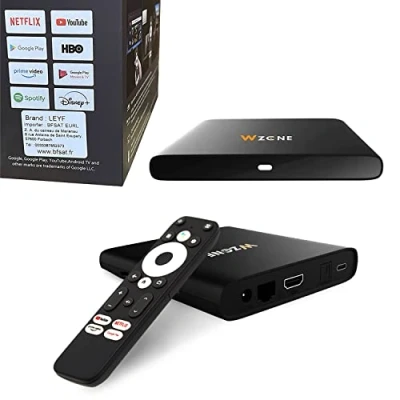 Immagine di Leyf 4K Android TV Box Original Licensed by Google LLC and Netflix, Disney, Prime Video WiFi, Type C, HDMI 2.1, USB 3.0, Ethernet, MicroSD/Smart Tv, Chromecast, YouTube