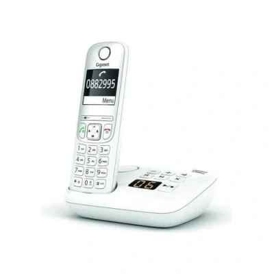 Immagine di Gigaset AS690A Telefono fisso wireless con segreteria telefonica, ampio display retroilluminato per un ultra leggibile, funzione blocco chiamate, colore: bianco [versione francese]