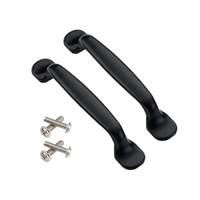 Immagine di Set da 2 maniglie per ante armadio mobili cucina, cassetti, camera letto, distanza fori 96MM, in Alluminio, viti incluse