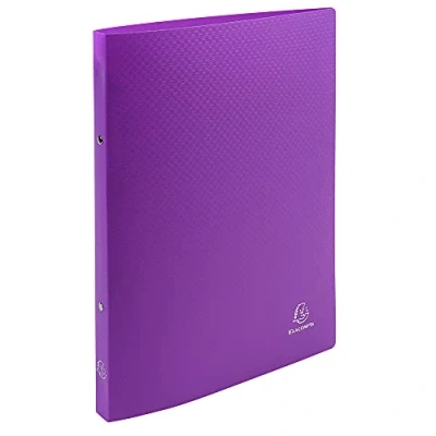 Immagine di Exacompta 54197SE Confezione da 5 Raccoglitori Opak Polipropilene Opaco 0.5 mm 2 Anelli Tondi 15 Dorso 20 F.to Esterno 25x32 cm per A4 Colore: Viola