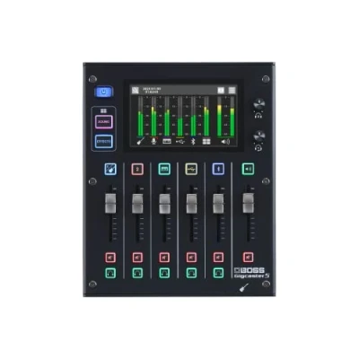 Immagine di BOSS Gigcaster 5 Audio Streaming Mixer Compatto a Canali con Ingresso Diretto per Chitarra/Basso 2 Ingressi Microfonici XLR Stereo di Linea 8 Pad gli Effetti Sonori