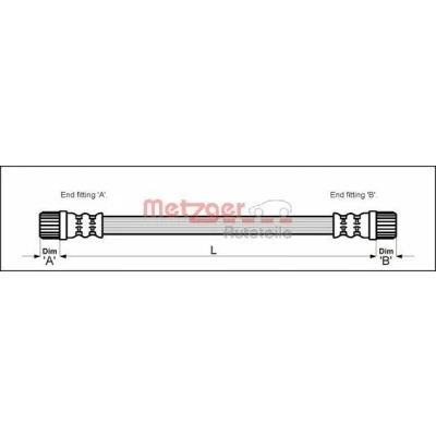 Immagine di METZGER 4111152 Tubi Freno 260 F10 x 1 CITROËN: Xsara Picasso, Berlingo / First I, I Van, PEUGEOT: Partner Van